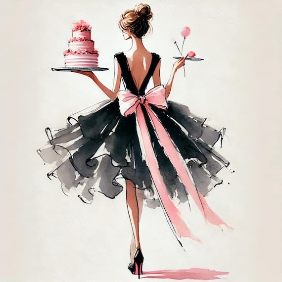 14 Birthday Girl Clipart (JPG) — watercolor clipart transparent PNG instant download